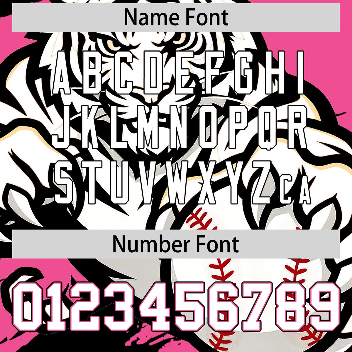 Custom Pink Black White Full-Snap Graffiti Pattern Tiger Graffiti Jersey Baseball Jersey| KXKSHOP