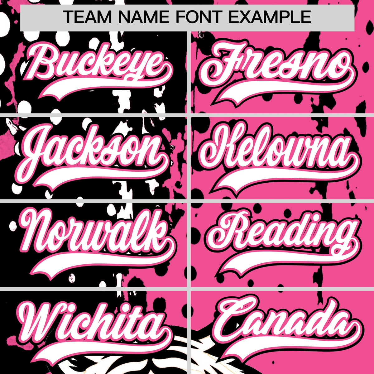 Custom Pink Black White Full-Snap Graffiti Pattern Tiger Graffiti Jersey Baseball Jersey| KXKSHOP