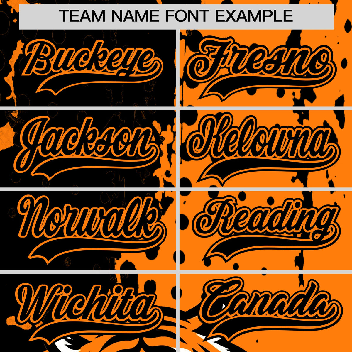 Custom Orange Black Full-Snap Graffiti Pattern Tiger Graffiti Jersey Baseball Jersey| KXKSHOP