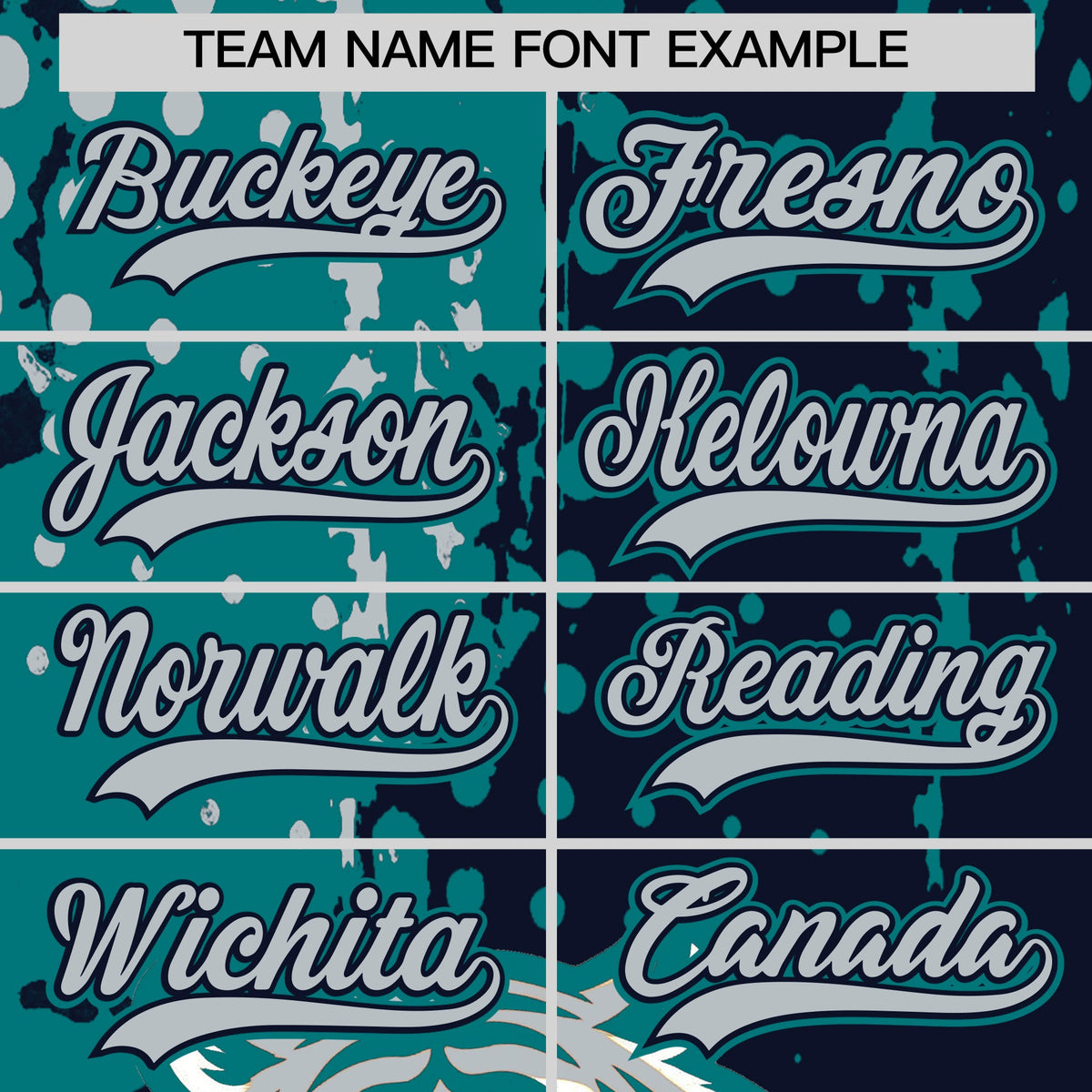 Custom Navy Teal Silver Full-Snap Graffiti Pattern Tiger Graffiti Jersey Baseball Jersey| KXKSHOP