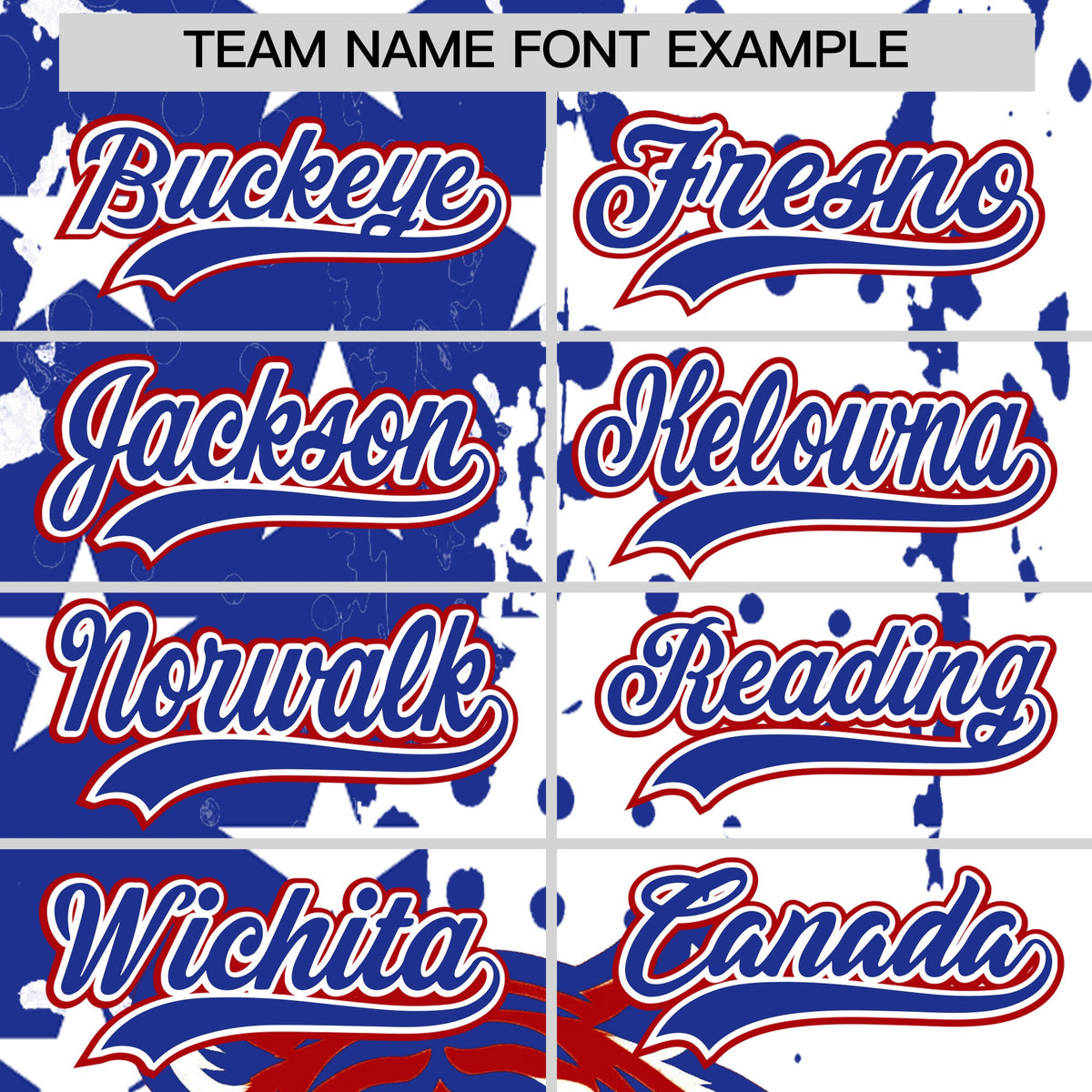 Custom Royal Blue White Red Full-Snap Graffiti Pattern Tiger Graffiti Jersey Baseball Jersey| KXKSHOP