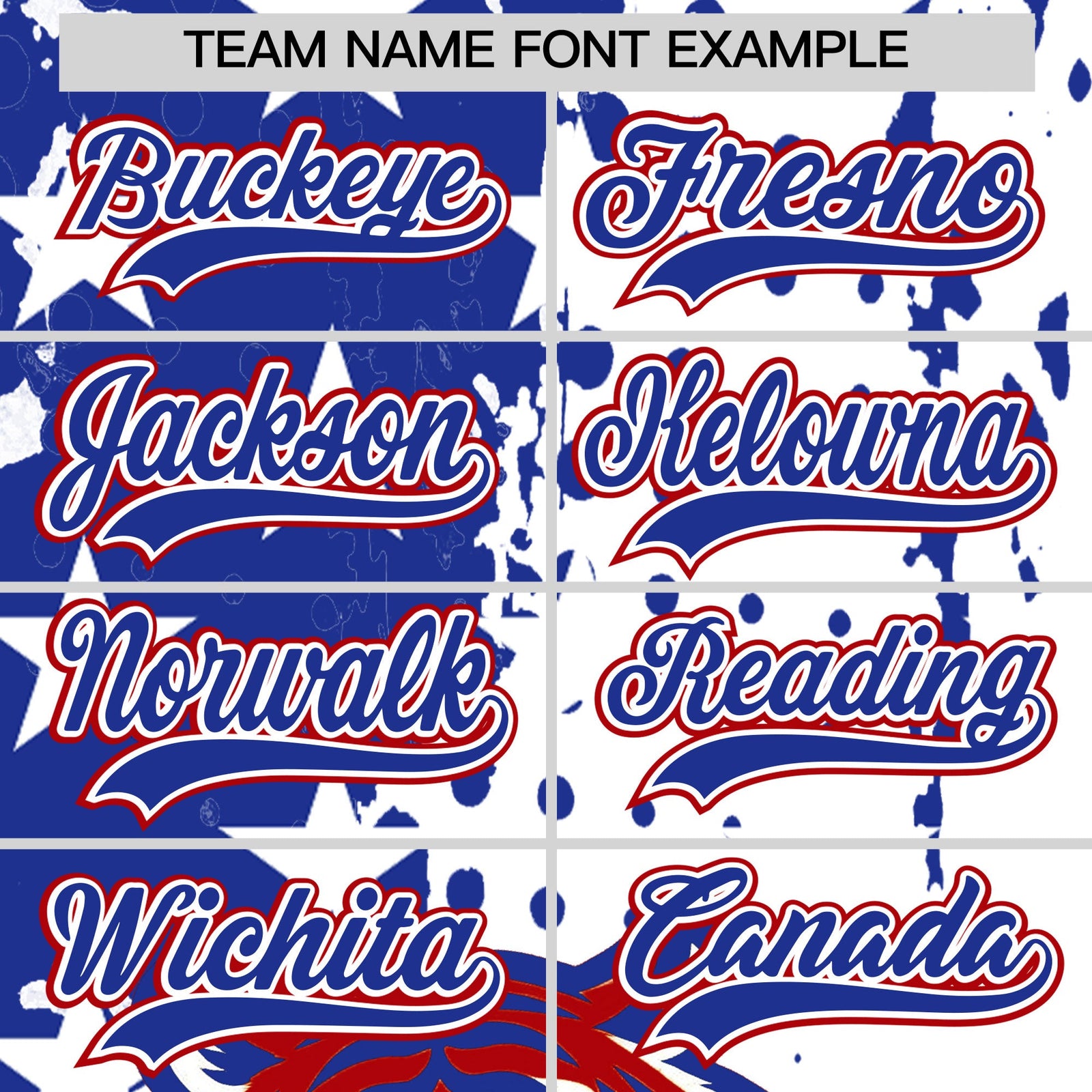 Custom Royal Blue White Red Full-Snap Graffiti Pattern Tiger Graffiti Jersey Baseball Jersey| KXKSHOP