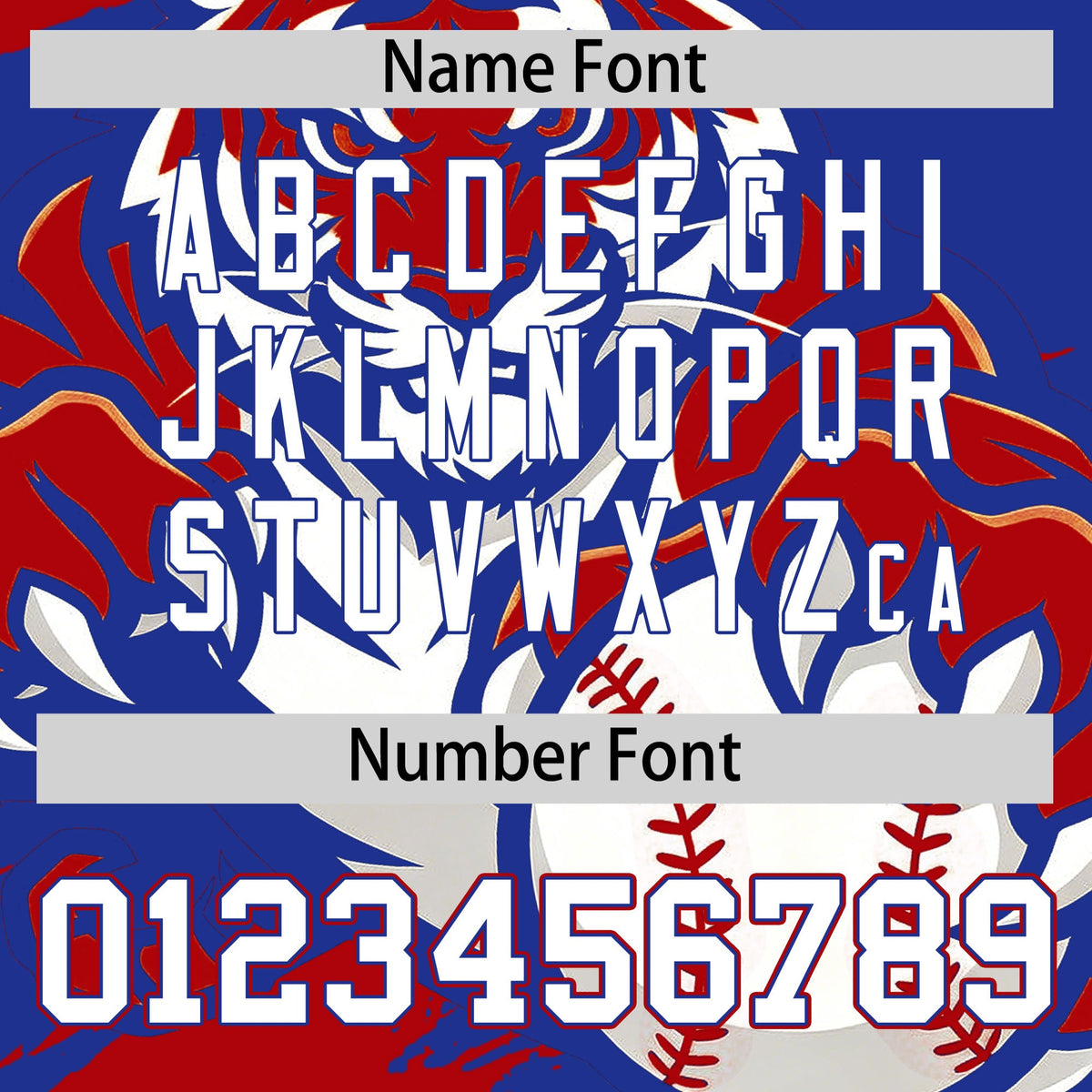 Custom Royal Blue Red Royal Full-Snap Graffiti Pattern Tiger Graffiti Jersey Baseball Jersey| KXKSHOP