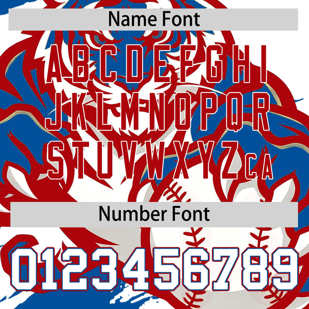 Custom White Royal Red Full-Snap Graffiti Pattern Tiger Graffiti Jersey Baseball Jersey| KXKSHOP