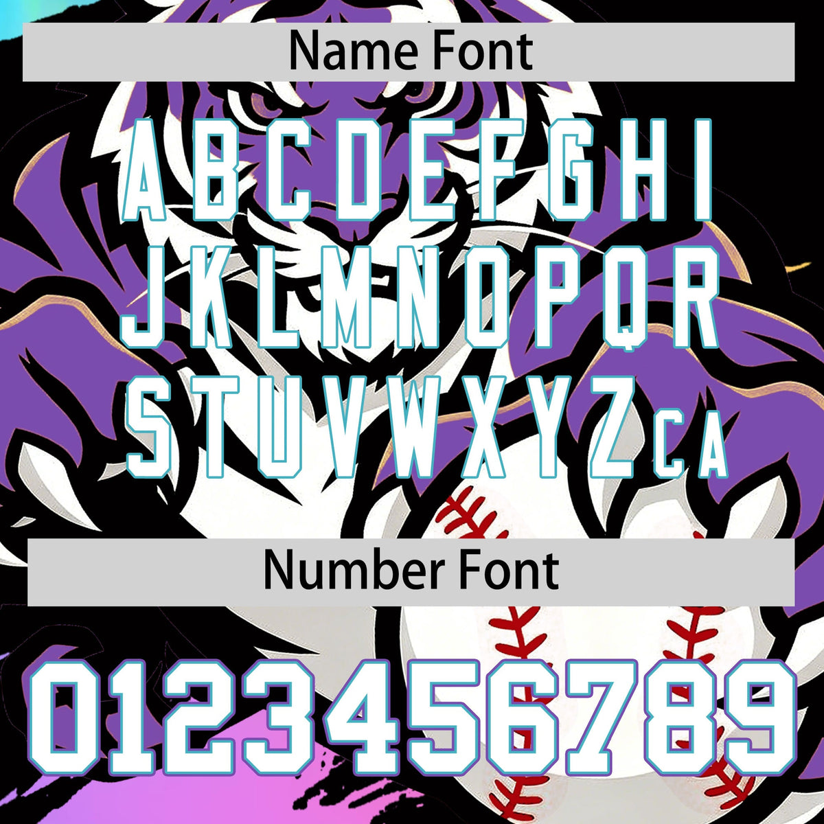 Custom Black White Sky Blue Full-Snap Graffiti Pattern Tiger Graffiti Jersey Baseball Jersey| KXKSHOP