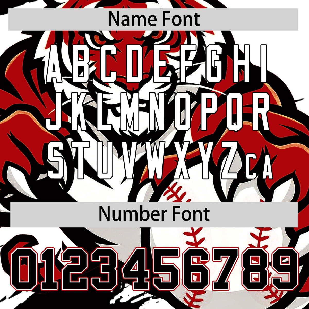 Custom White Black Red Full-Snap Graffiti Pattern Tiger Graffiti Jersey Baseball Jersey| KXKSHOP