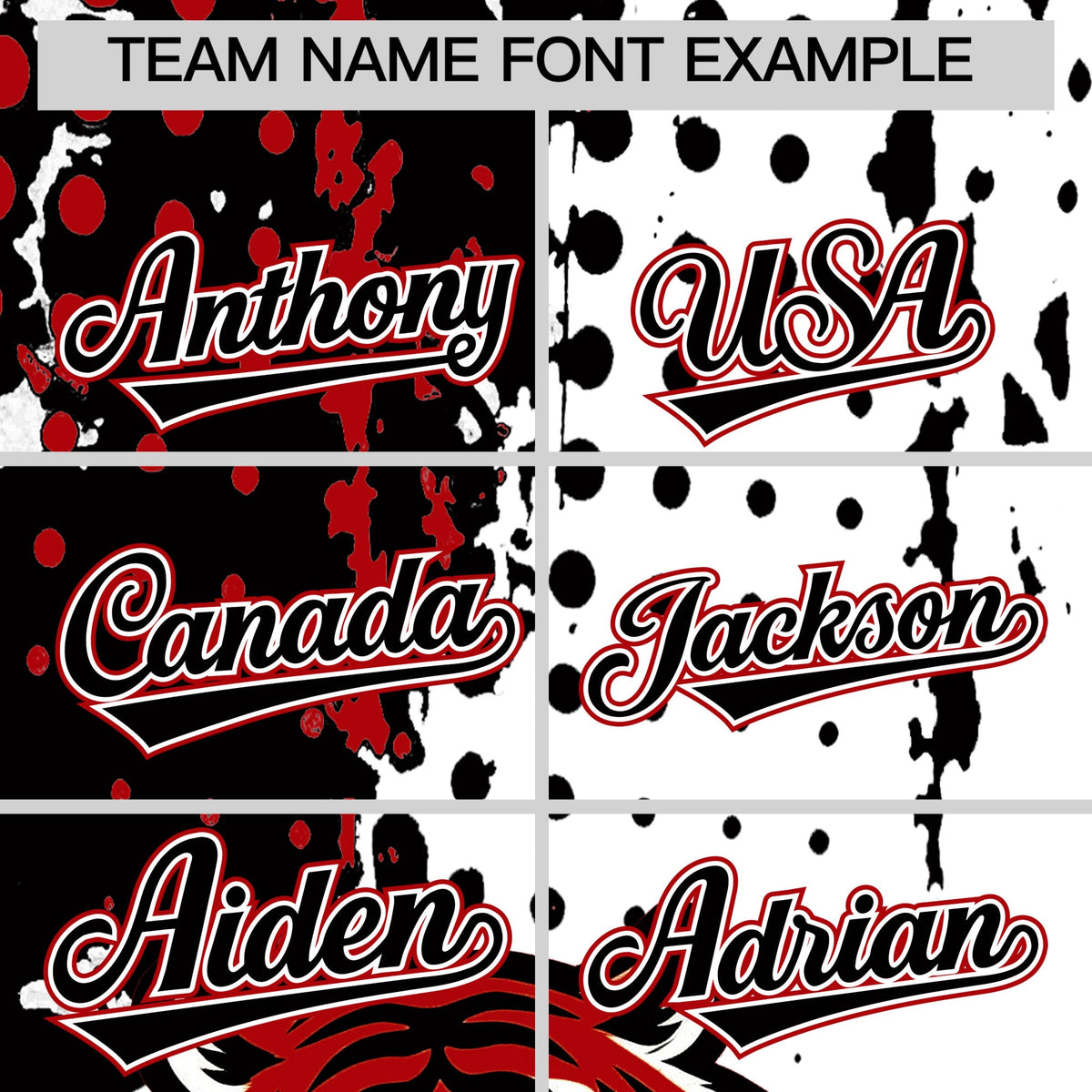 Custom White Black Red Full-Snap Graffiti Pattern Tiger Graffiti Jersey Baseball Jersey| KXKSHOP