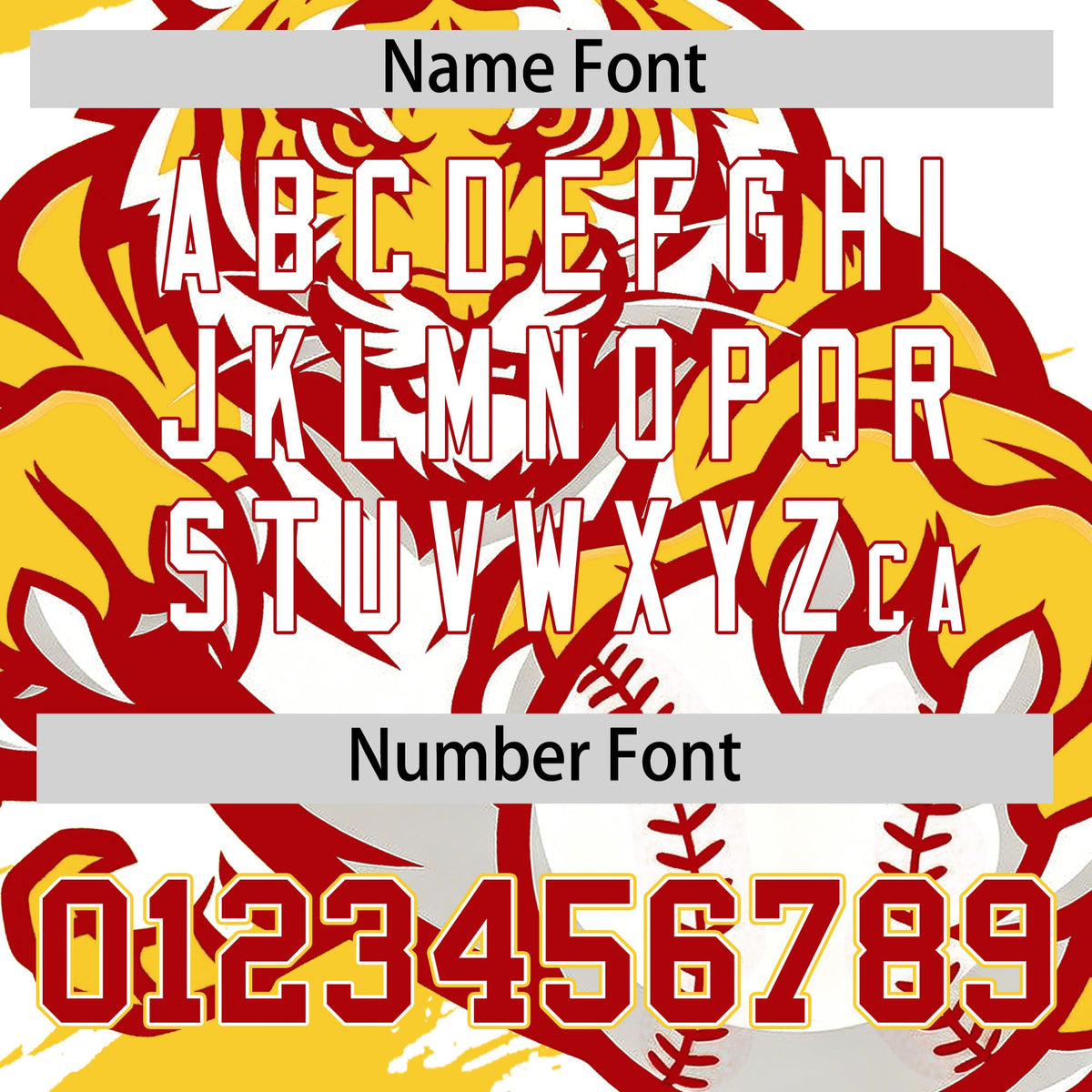 Custom White Gold Red Full-Snap Graffiti Pattern Tiger Graffiti Jersey Baseball Jersey| KXKSHOP