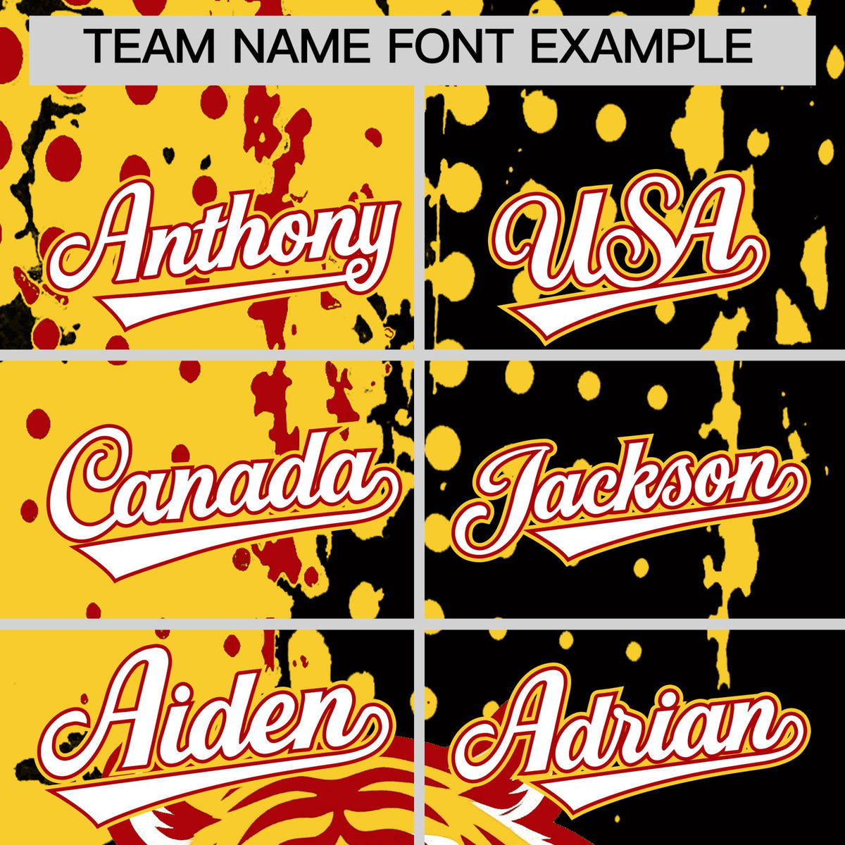 Custom Black Red Gold Full-Snap Graffiti Pattern Tiger Graffiti Jersey Baseball Jersey| KXKSHOP