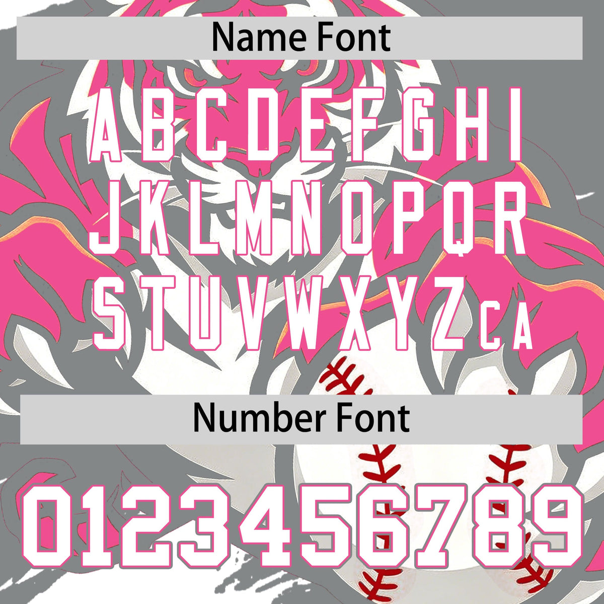 Custom Gray White Pink Full-Snap Graffiti Pattern Tiger Graffiti Jersey Baseball Jersey| KXKSHOP