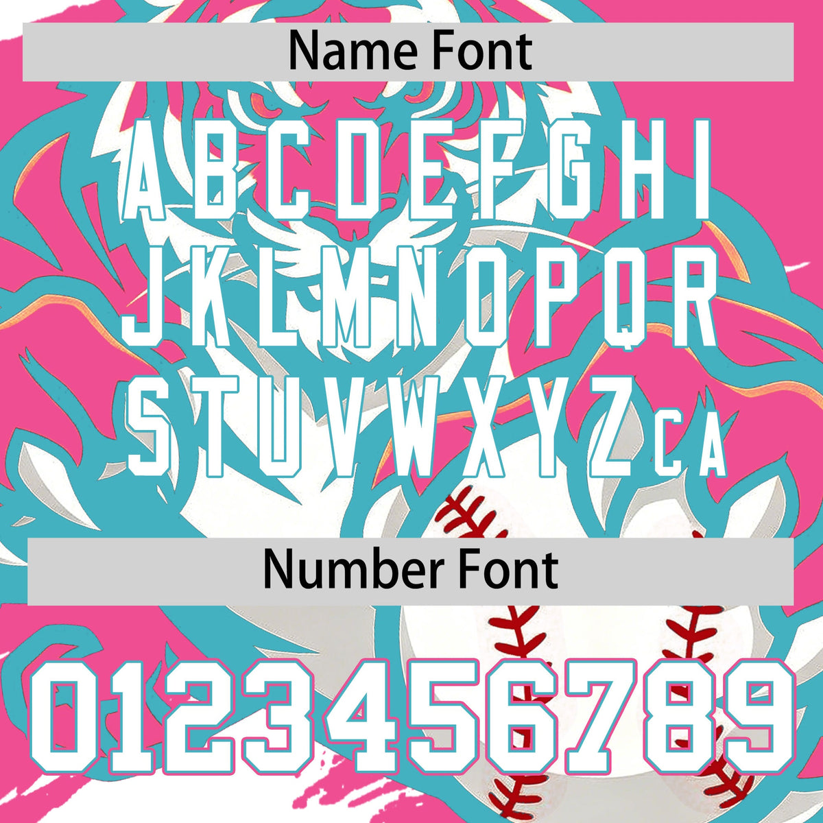 Custom Pink White Sky Blue Full-Snap Graffiti Pattern Tiger Graffiti Jersey Baseball Jersey| KXKSHOP