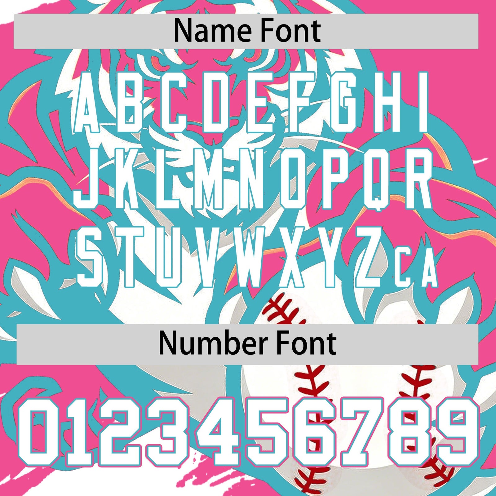 Custom Pink White Sky Blue Full-Snap Graffiti Pattern Tiger Graffiti Jersey Baseball Jersey| KXKSHOP