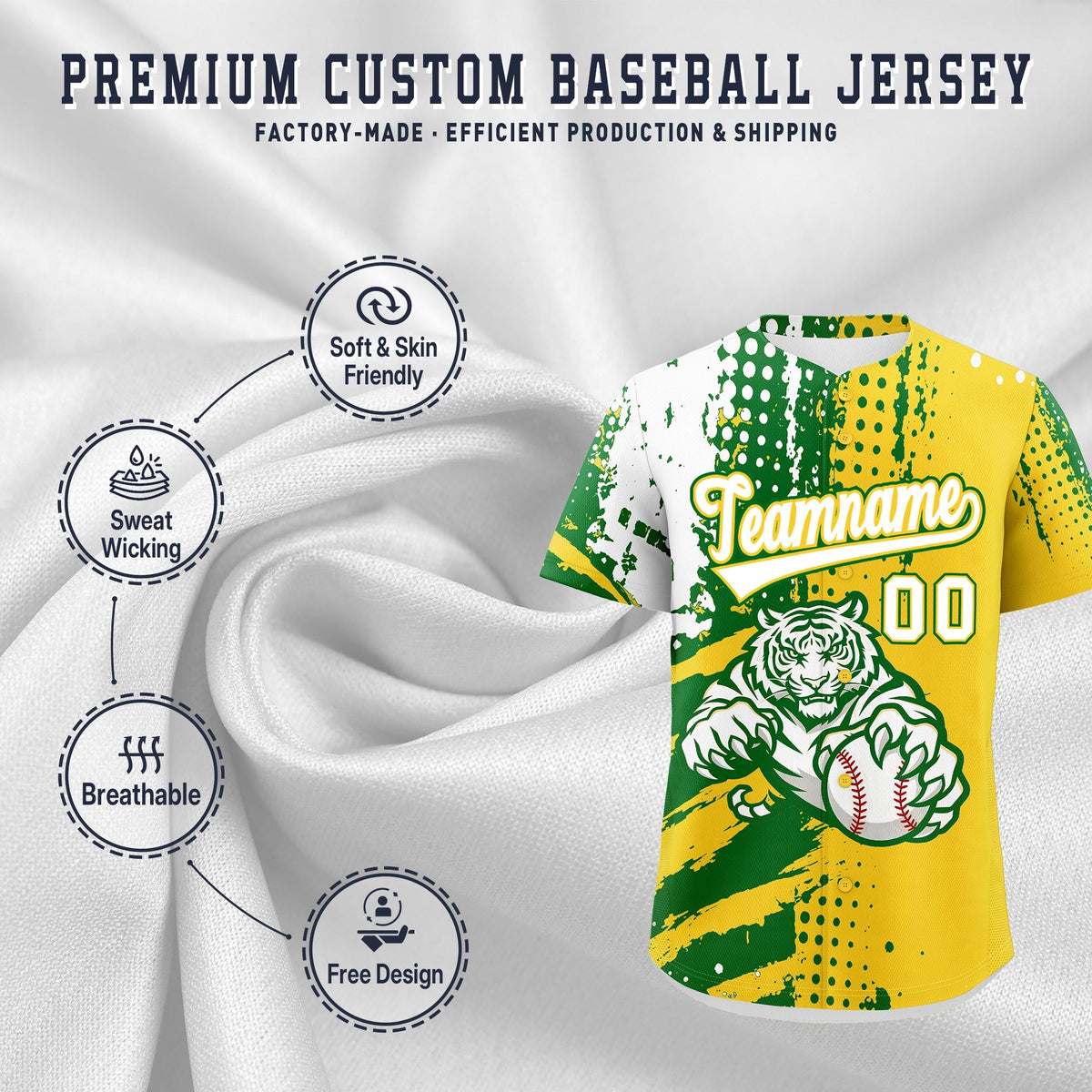 Custom Royal Blue White Red Full-Snap Graffiti Pattern Tiger Graffiti Jersey Baseball Jersey| KXKSHOP