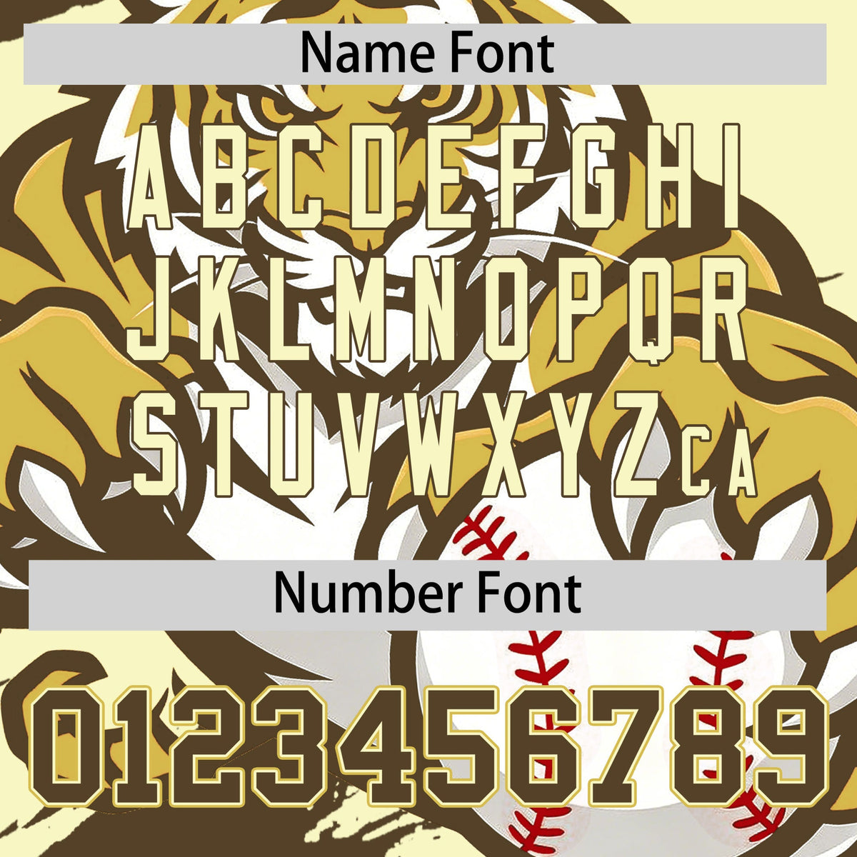 Custom Cream Light Brown Old Gold Full-Snap Graffiti Pattern Tiger Graffiti Jersey Baseball Jersey| KXKSHOP