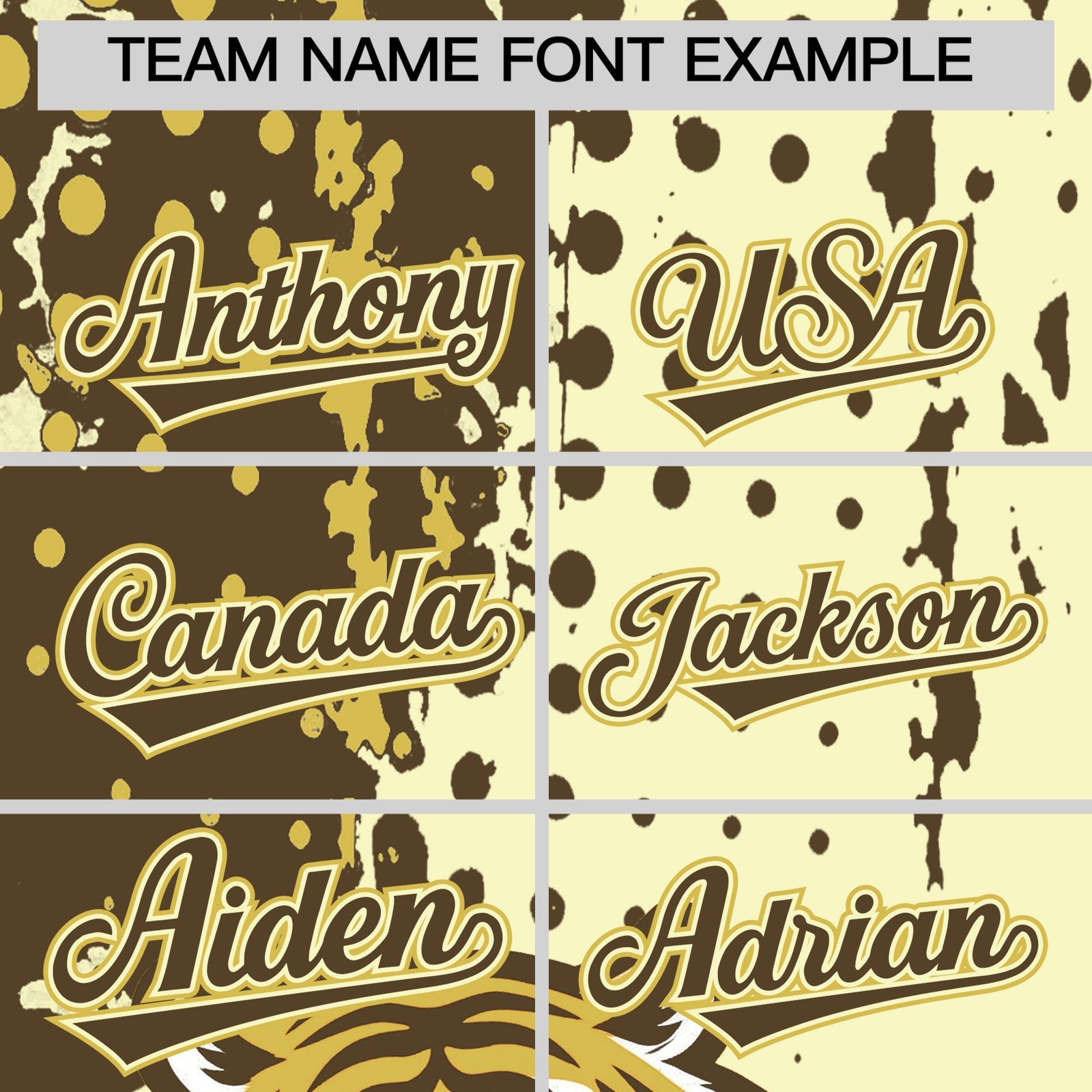 Custom Cream Light Brown Old Gold Full-Snap Graffiti Pattern Tiger Graffiti Jersey Baseball Jersey| KXKSHOP