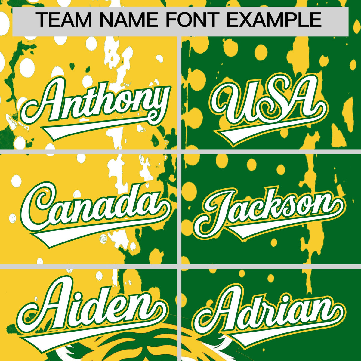 Custom Kelly Green Gold White Full-Snap Graffiti Pattern Tiger Graffiti Jersey Baseball Jersey| KXKSHOP