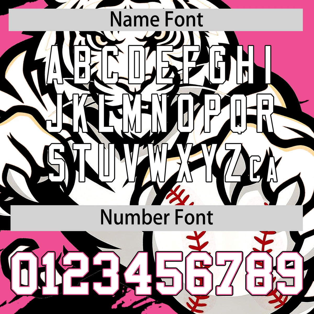 Custom Pink Black White Full-Snap Graffiti Pattern Tiger Graffiti Jersey Baseball Jersey| KXKSHOP