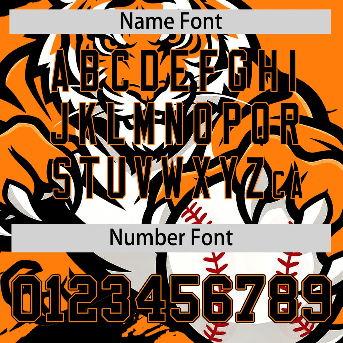 Custom Orange Black Full-Snap Graffiti Pattern Tiger Graffiti Jersey Baseball Jersey| KXKSHOP