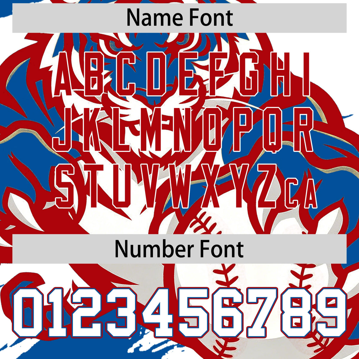 Custom White Royal Red Full-Snap Graffiti Pattern Tiger Graffiti Jersey Baseball Jersey| KXKSHOP