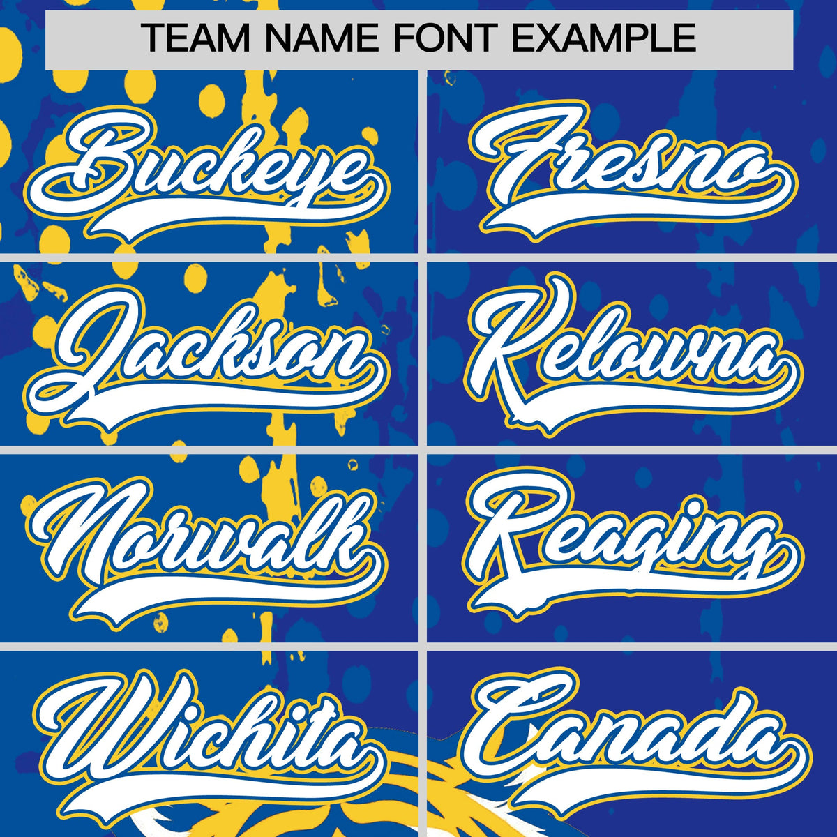 Custom Royal Blue Royal Gold Full-Snap Graffiti Pattern Tiger Graffiti Jersey Baseball Jersey| KXKSHOP