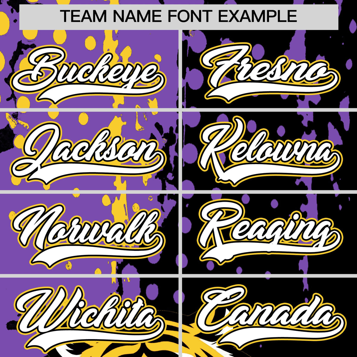 Custom Black Gold White Full-Snap Graffiti Pattern Tiger Graffiti Jersey Baseball Jersey| KXKSHOP