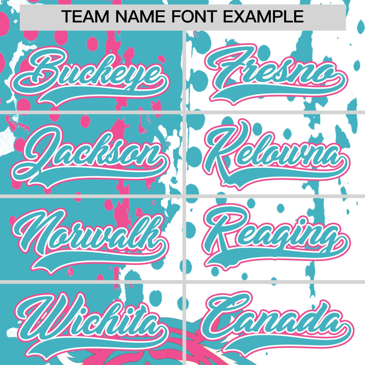 Custom White Aqua Pink Full-Snap Graffiti Pattern Tiger Graffiti Jersey Baseball Jersey| KXKSHOP