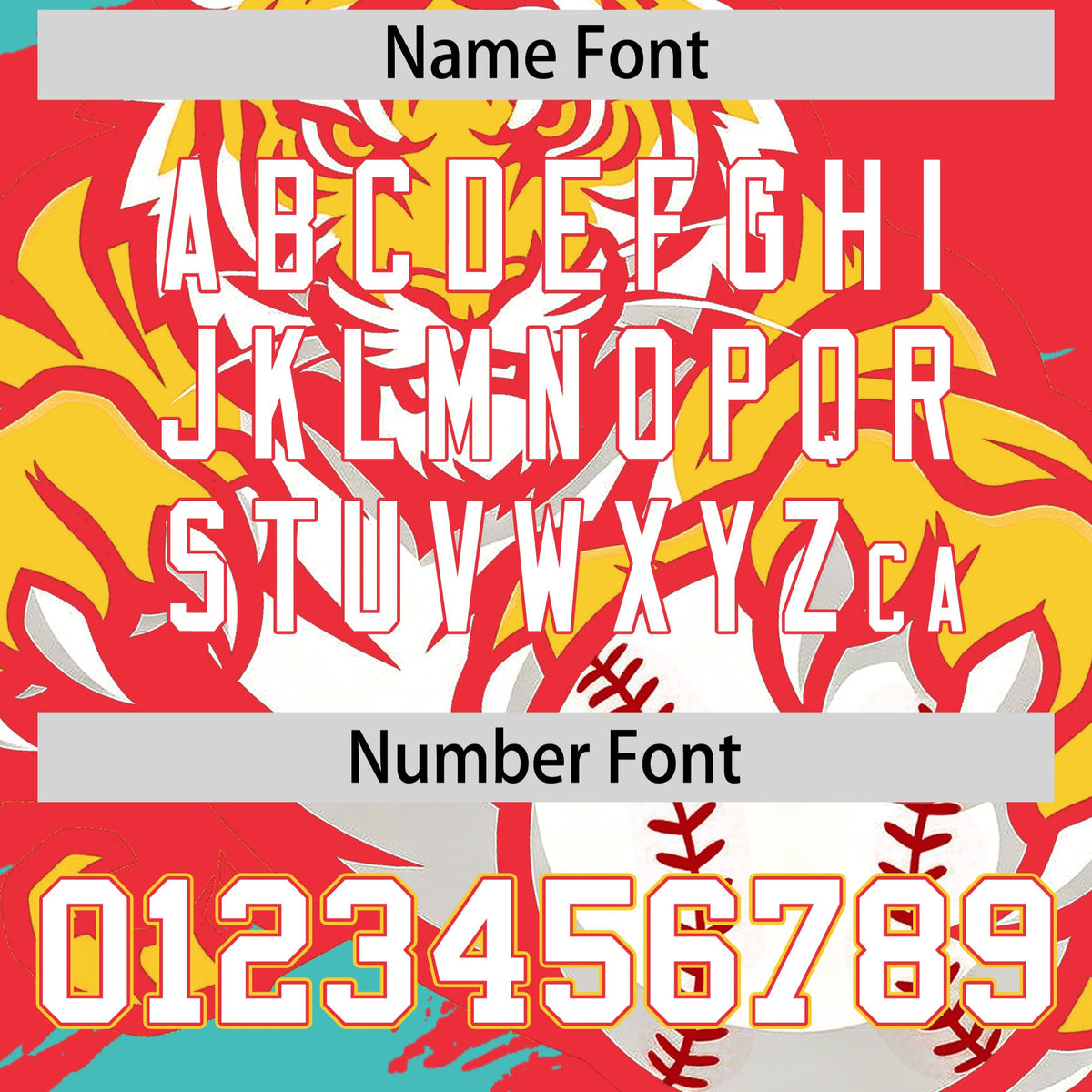 Custom Light Red Teal Gold Full-Snap Graffiti Pattern Tiger Graffiti Jersey Baseball Jersey| KXKSHOP