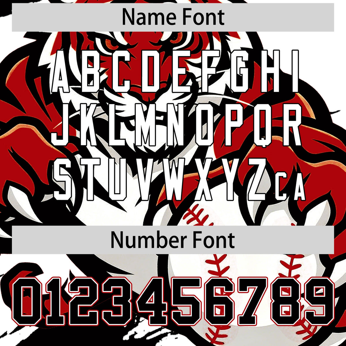 Custom White Black Red Full-Snap Graffiti Pattern Tiger Graffiti Jersey Baseball Jersey| KXKSHOP