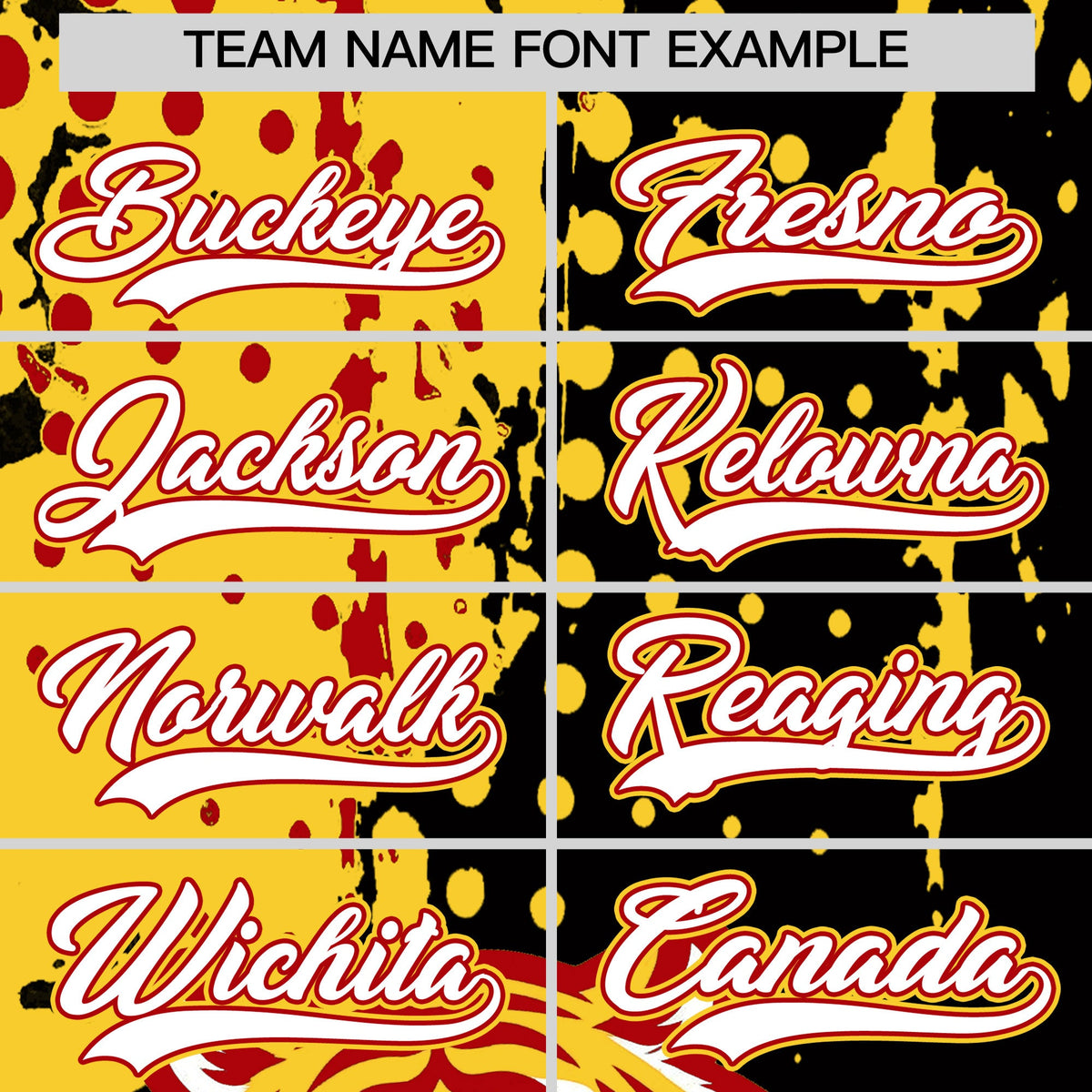 Custom Black Red Gold Full-Snap Graffiti Pattern Tiger Graffiti Jersey Baseball Jersey| KXKSHOP