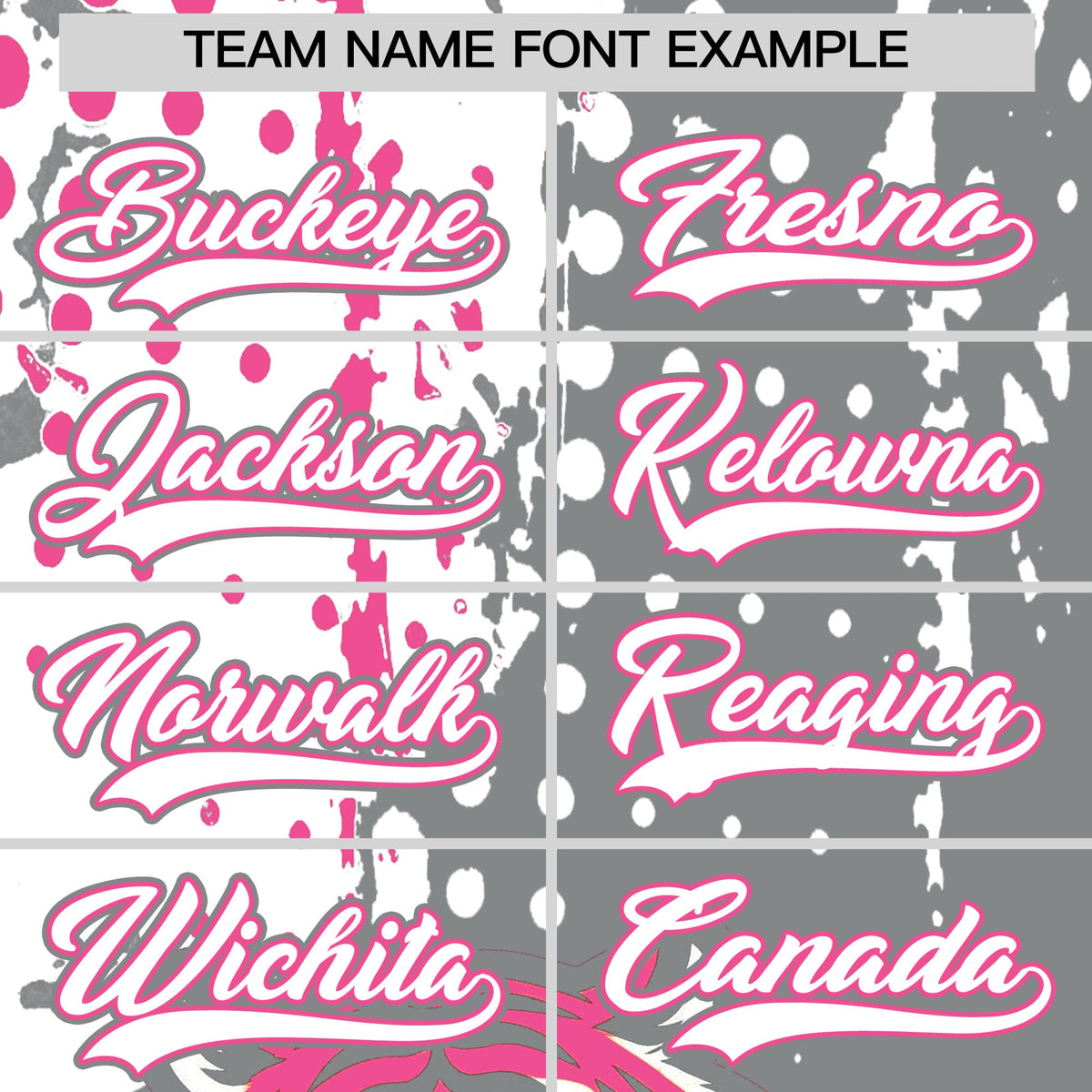Custom Gray White Pink Full-Snap Graffiti Pattern Tiger Graffiti Jersey Baseball Jersey| KXKSHOP