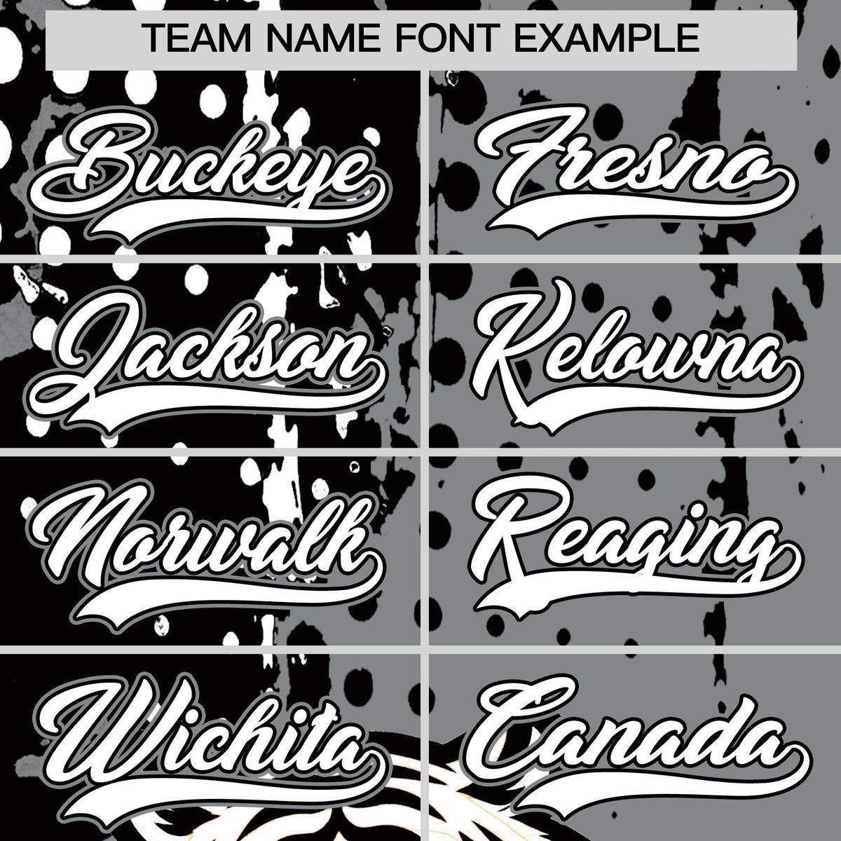 Custom Gray Black White Full-Snap Graffiti Pattern Tiger Graffiti Jersey Baseball Jersey| KXKSHOP