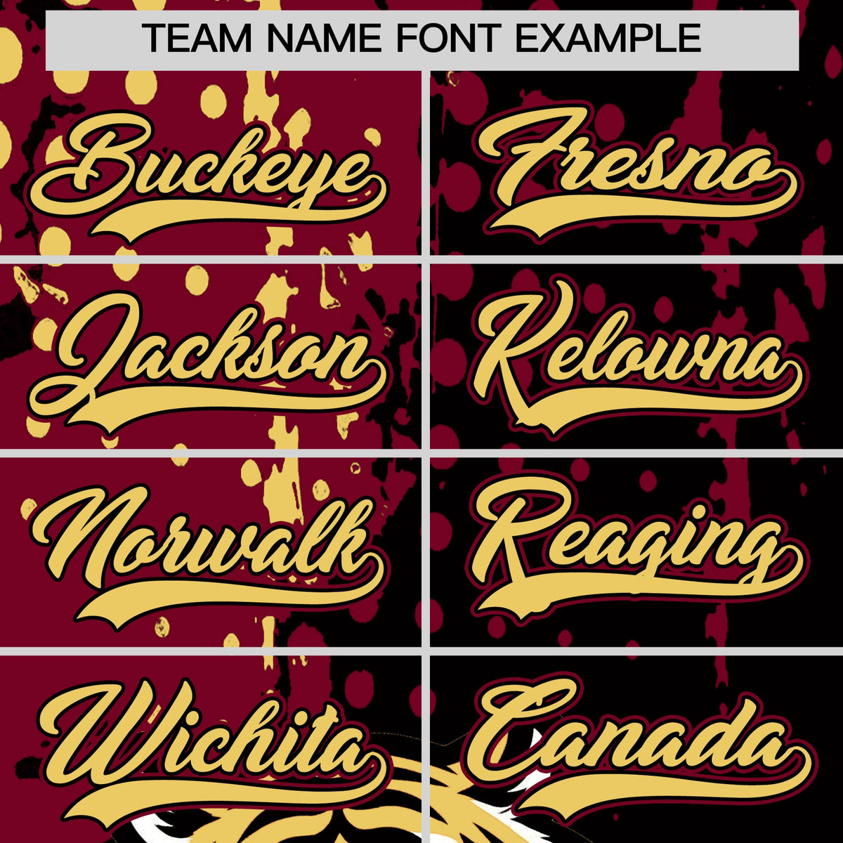 Custom Black Crimson Khaki Full-Snap Graffiti Pattern Tiger Graffiti Jersey Baseball Jersey| KXKSHOP