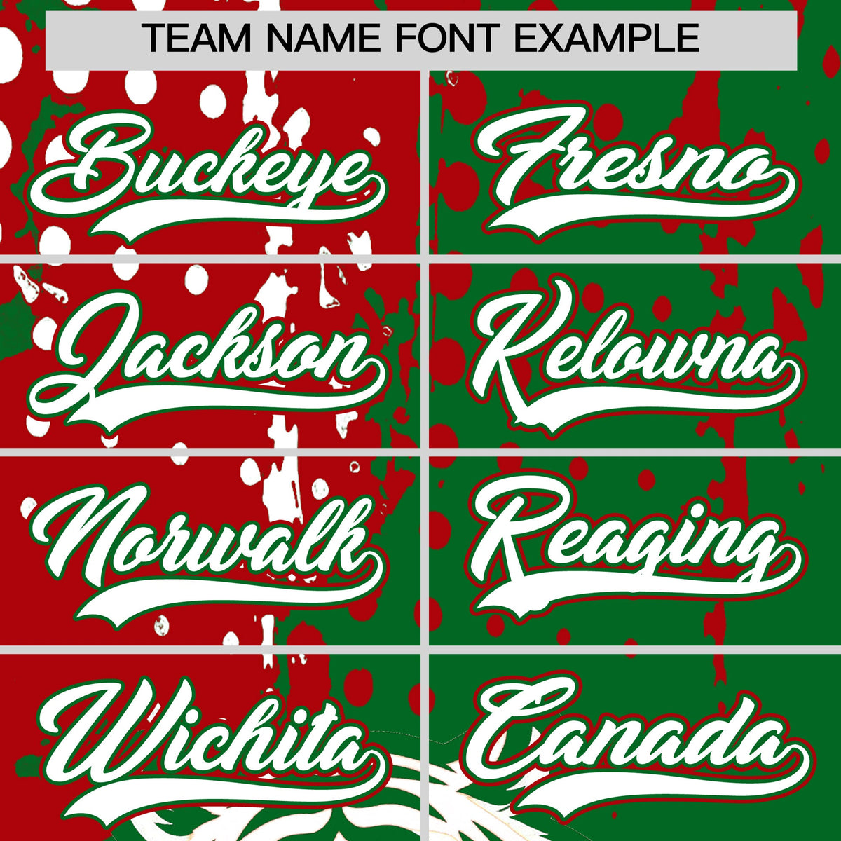 Custom Kelly Green Red White Full-Snap Graffiti Pattern Tiger Graffiti Jersey Baseball Jersey| KXKSHOP
