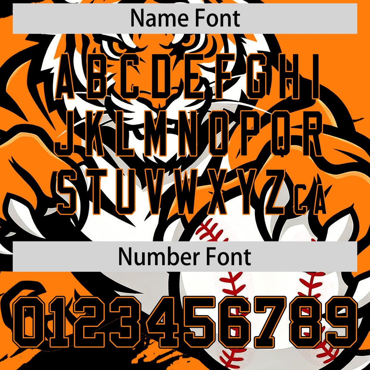 Custom Orange Black Full-Snap Graffiti Pattern Tiger Graffiti Jersey Baseball Jersey| KXKSHOP
