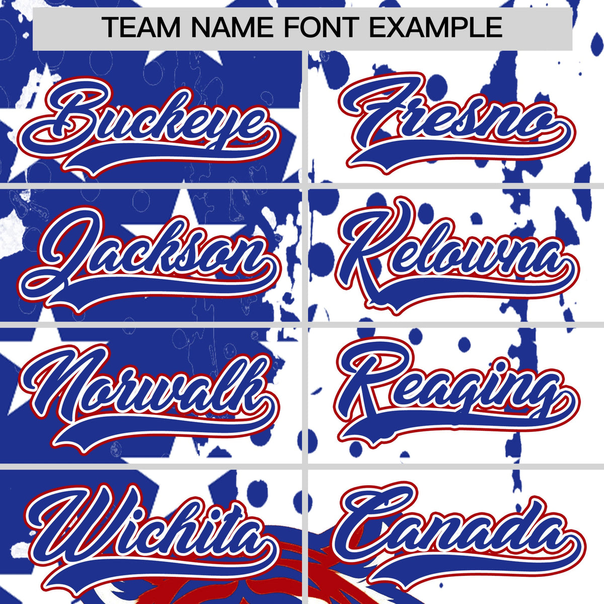 Custom Royal Blue White Red Full-Snap Graffiti Pattern Tiger Graffiti Jersey Baseball Jersey| KXKSHOP