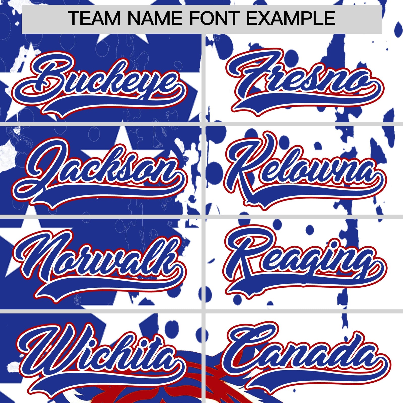 Custom Royal Blue White Red Full-Snap Graffiti Pattern Tiger Graffiti Jersey Baseball Jersey| KXKSHOP