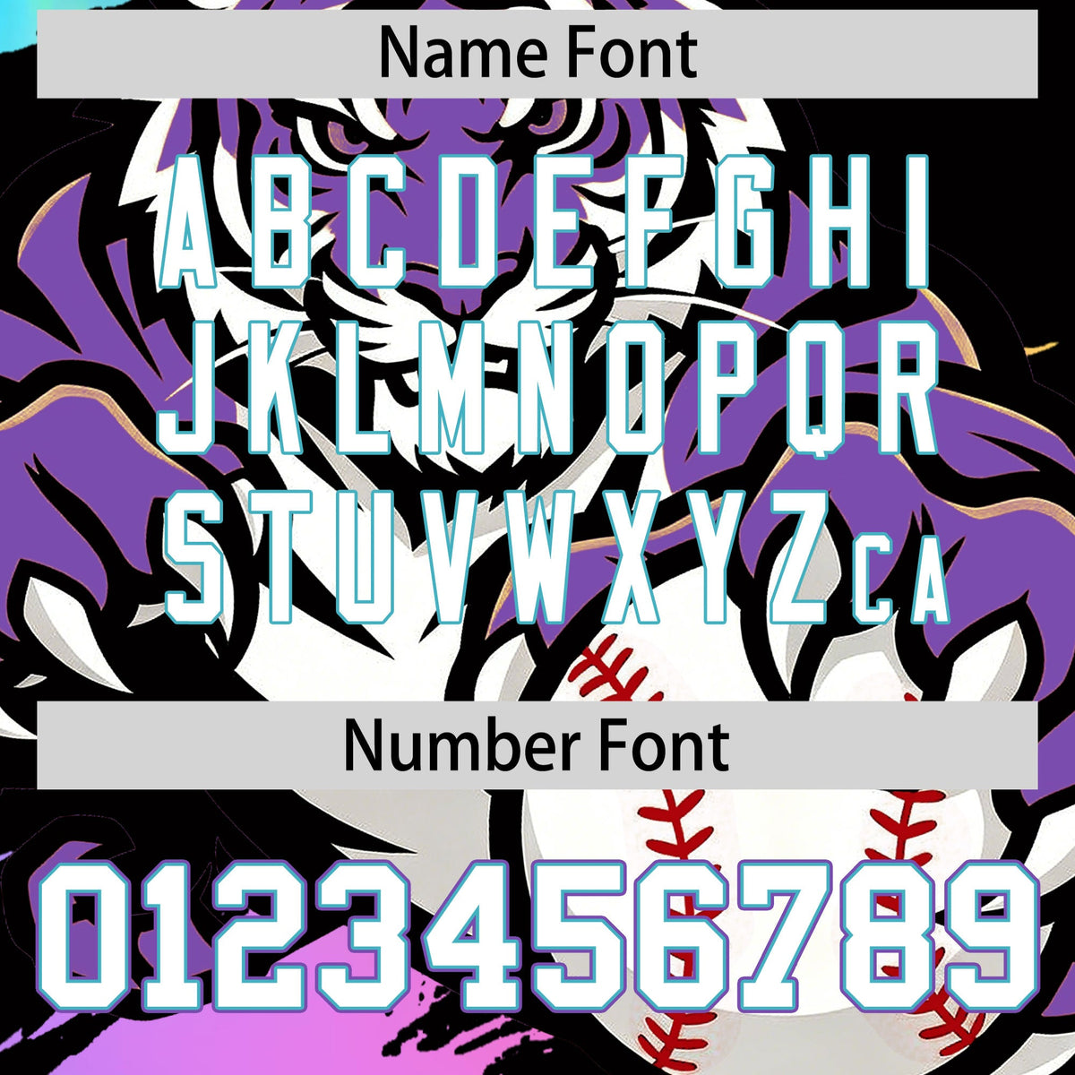 Custom Black White Sky Blue Full-Snap Graffiti Pattern Tiger Graffiti Jersey Baseball Jersey| KXKSHOP