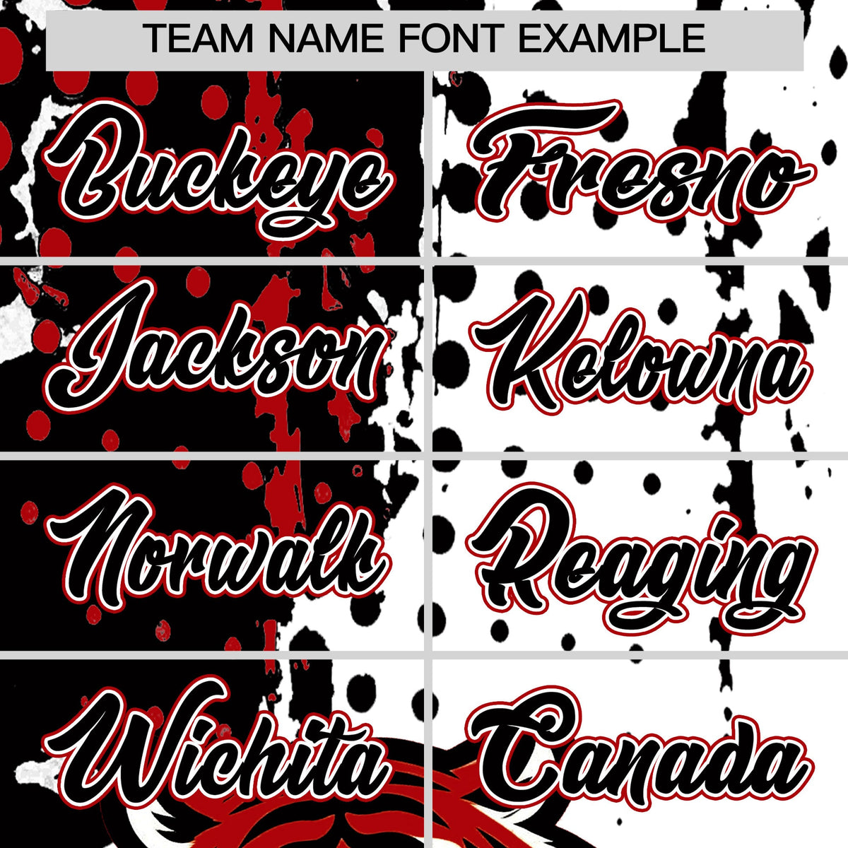 Custom White Black Red Full-Snap Graffiti Pattern Tiger Graffiti Jersey Baseball Jersey| KXKSHOP