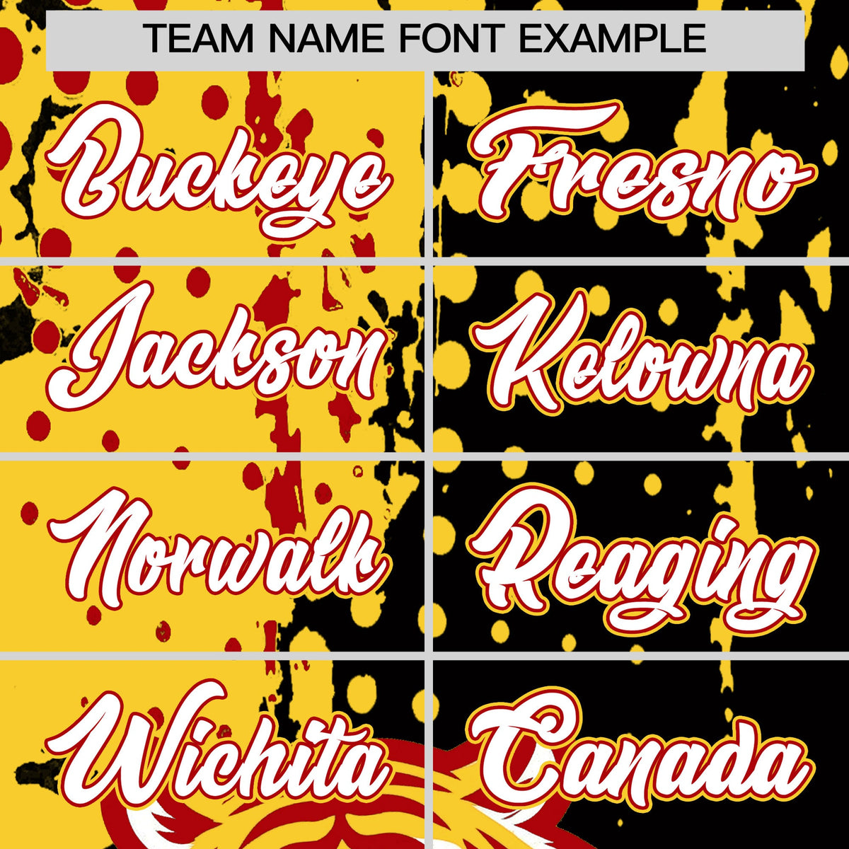 Custom Black Red Gold Full-Snap Graffiti Pattern Tiger Graffiti Jersey Baseball Jersey| KXKSHOP