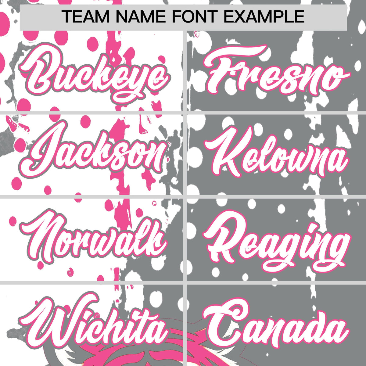 Custom Gray White Pink Full-Snap Graffiti Pattern Tiger Graffiti Jersey Baseball Jersey| KXKSHOP