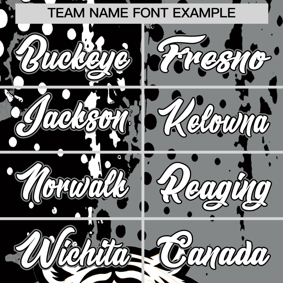 Custom Gray Black White Full-Snap Graffiti Pattern Tiger Graffiti Jersey Baseball Jersey| KXKSHOP