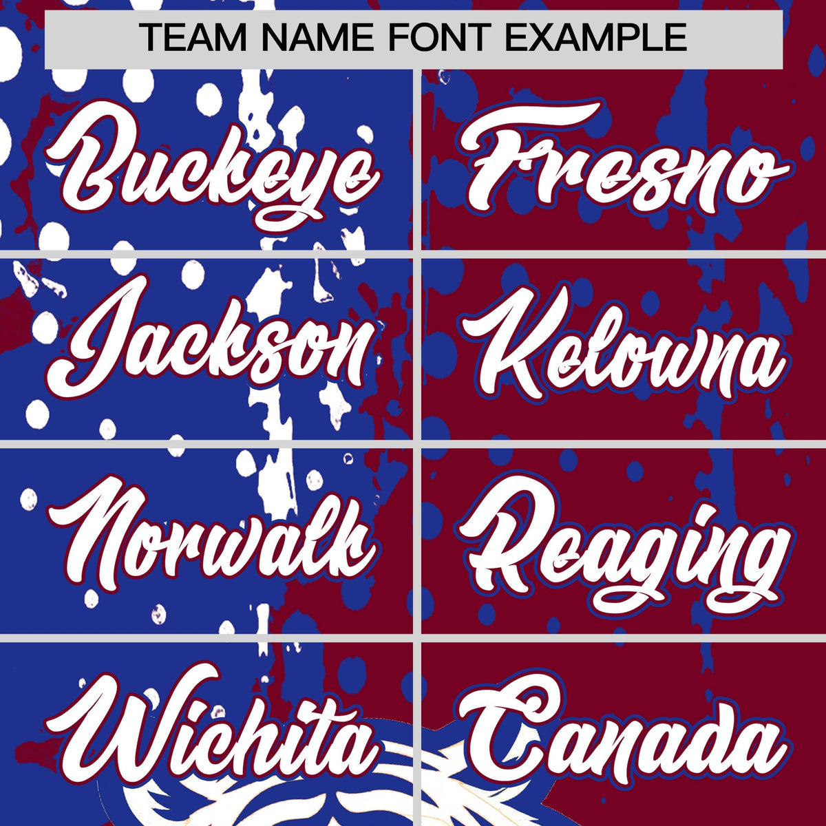 Custom Crimson Royal Blue White Full-Snap Graffiti Pattern Tiger Graffiti Jersey Baseball Jersey| KXKSHOP
