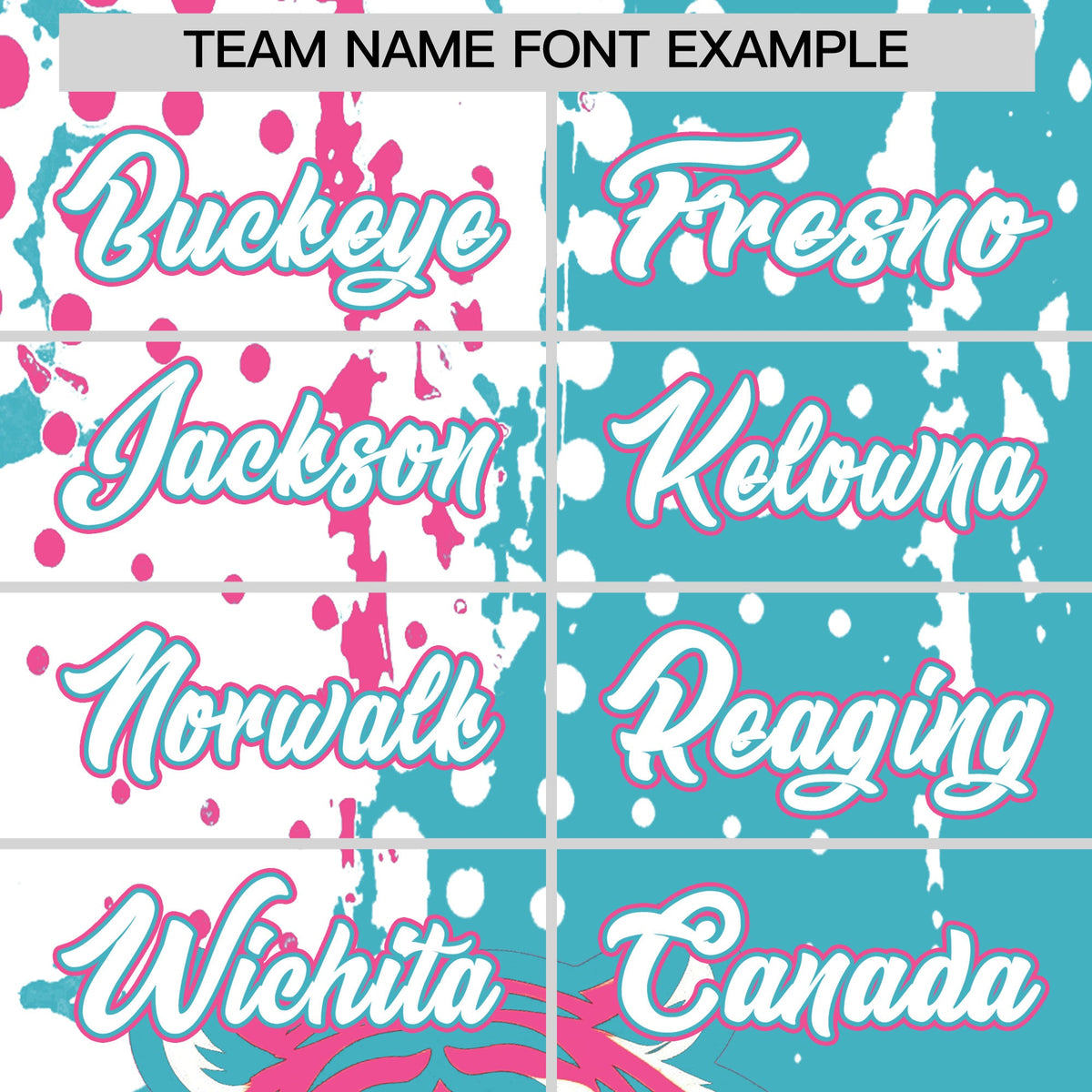 Custom Sky Blue White Pink Full-Snap Graffiti Pattern Tiger Graffiti Jersey Baseball Jersey| KXKSHOP