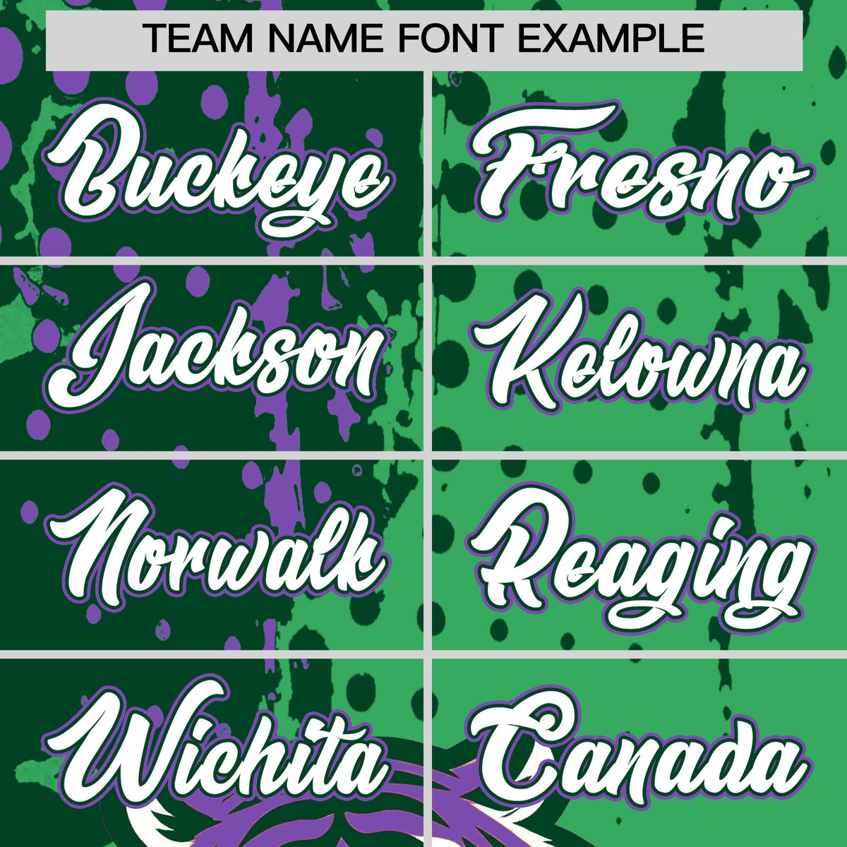 Custom Neon Green Dark Green White Full-Snap Graffiti Pattern Tiger Graffiti Jersey Baseball Jersey| KXKSHOP