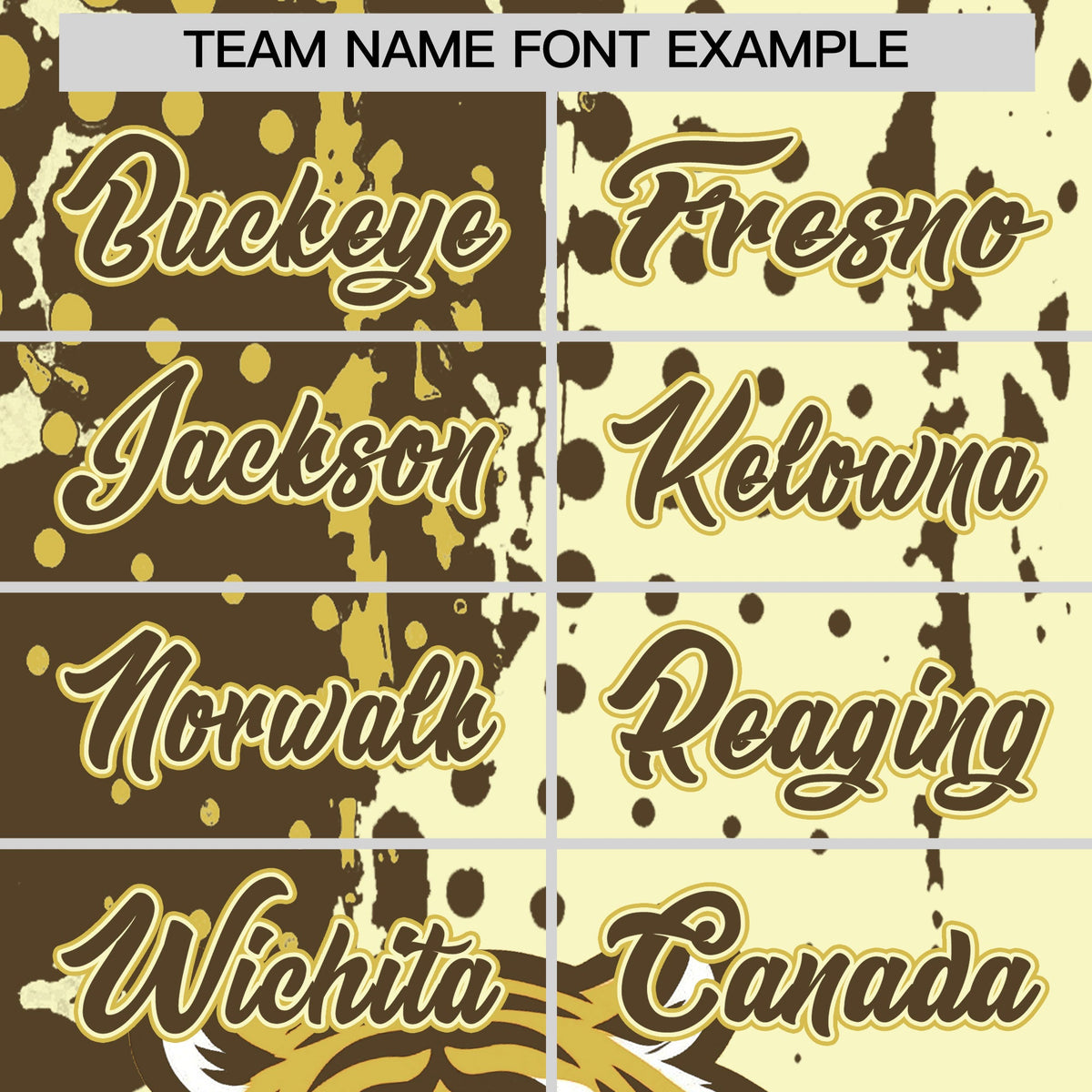 Custom Cream Light Brown Old Gold Full-Snap Graffiti Pattern Tiger Graffiti Jersey Baseball Jersey| KXKSHOP