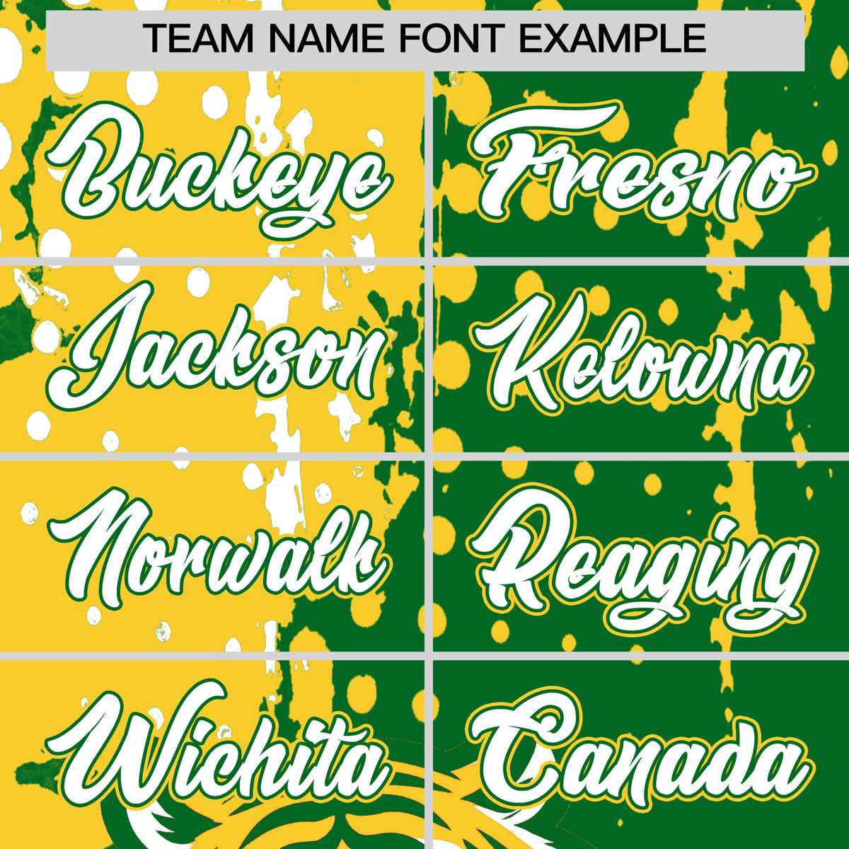 Custom Kelly Green Gold White Full-Snap Graffiti Pattern Tiger Graffiti Jersey Baseball Jersey| KXKSHOP