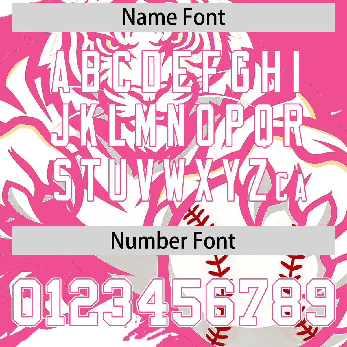 Custom White Pink Full-Snap Graffiti Pattern Tiger Graffiti Jersey Baseball Jersey| KXKSHOP