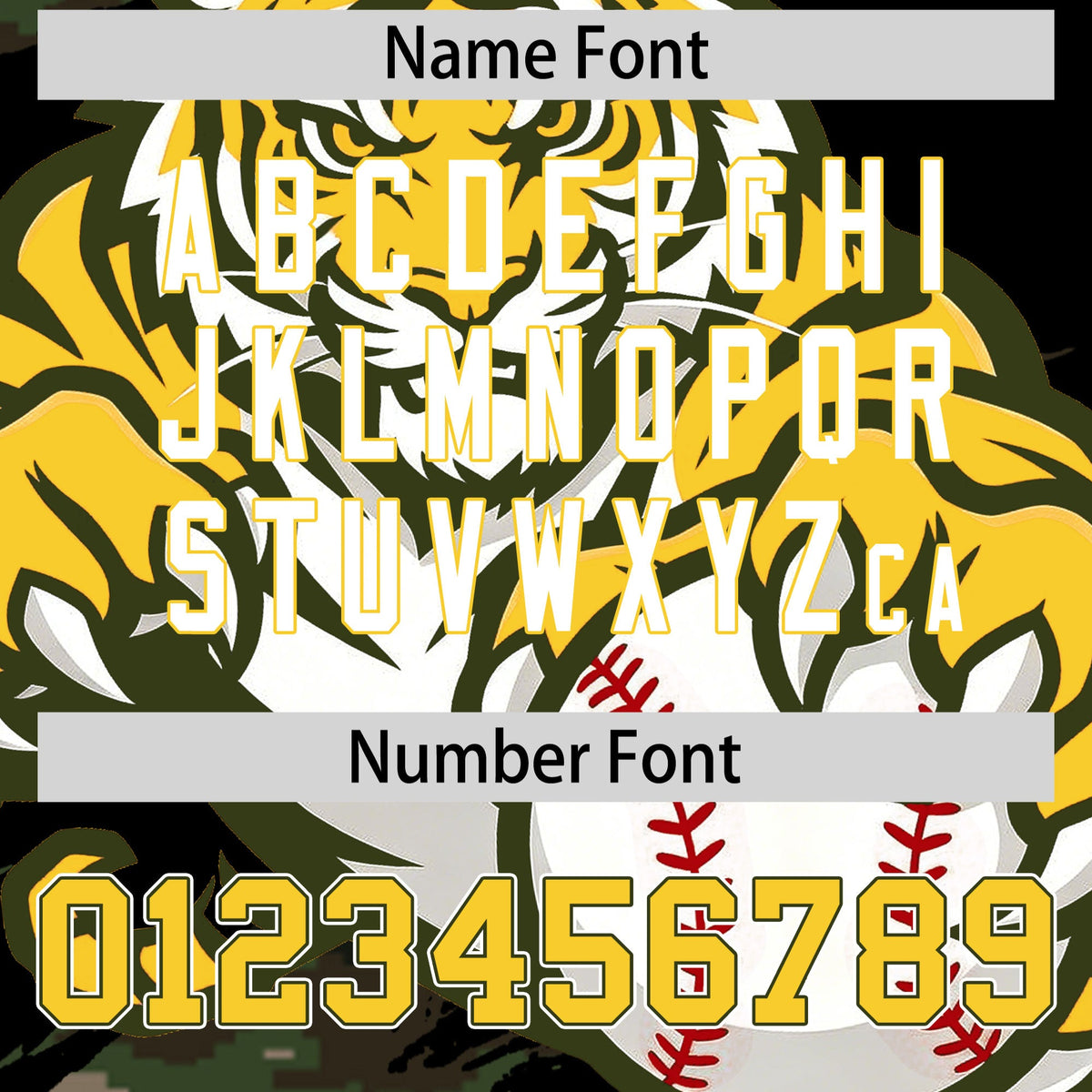 Custom Camo Black Gold Full-Snap Graffiti Pattern Tiger Graffiti Jersey Baseball Jersey| KXKSHOP