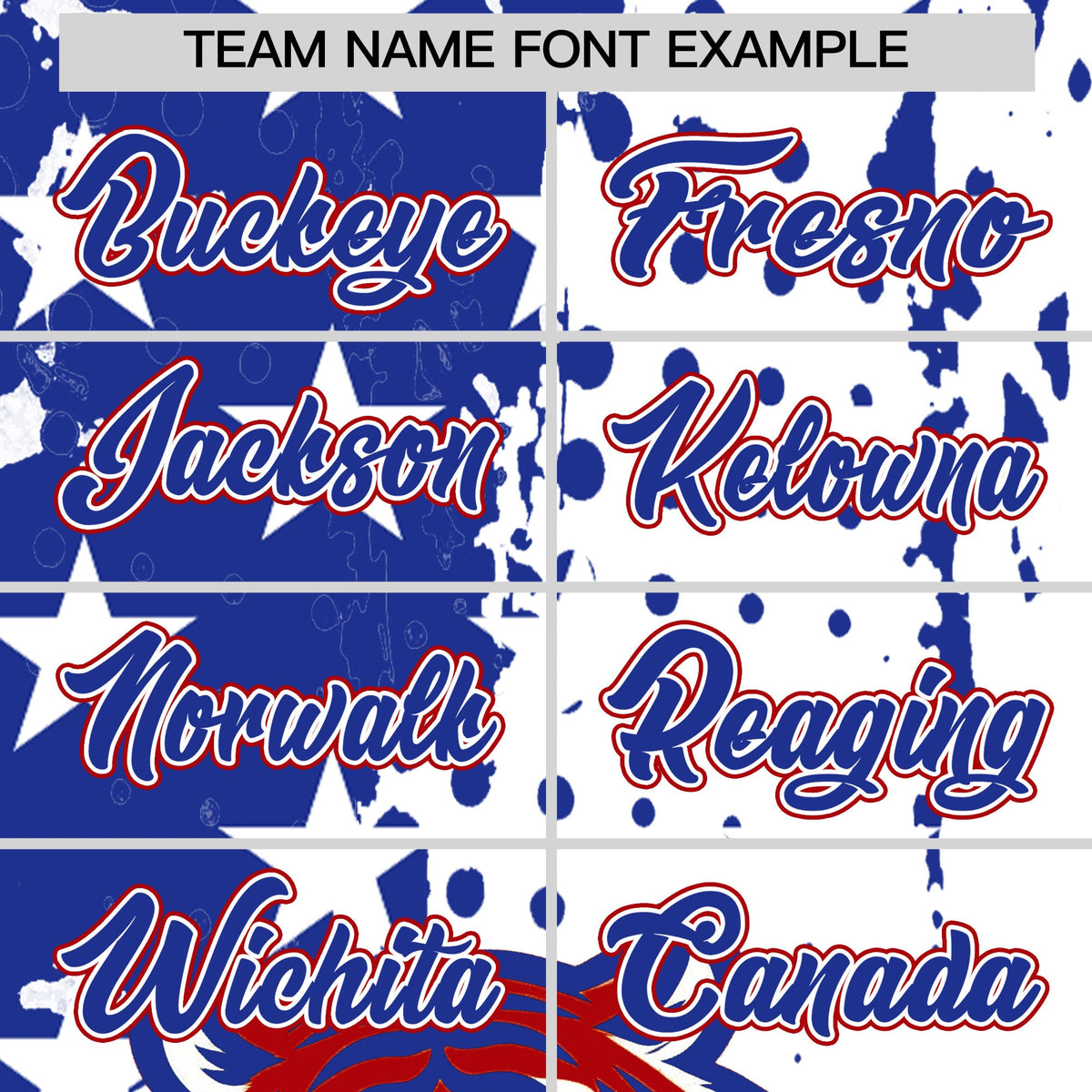 Custom Royal Blue White Red Full-Snap Graffiti Pattern Tiger Graffiti Jersey Baseball Jersey| KXKSHOP