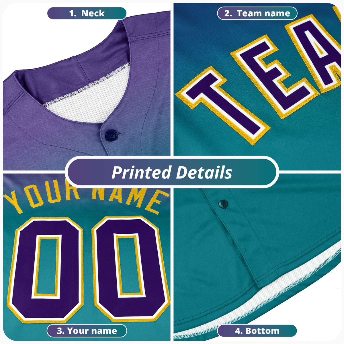 Custom Navy Gold Lapel Gradient Fashion Authentic Baseball Jersey